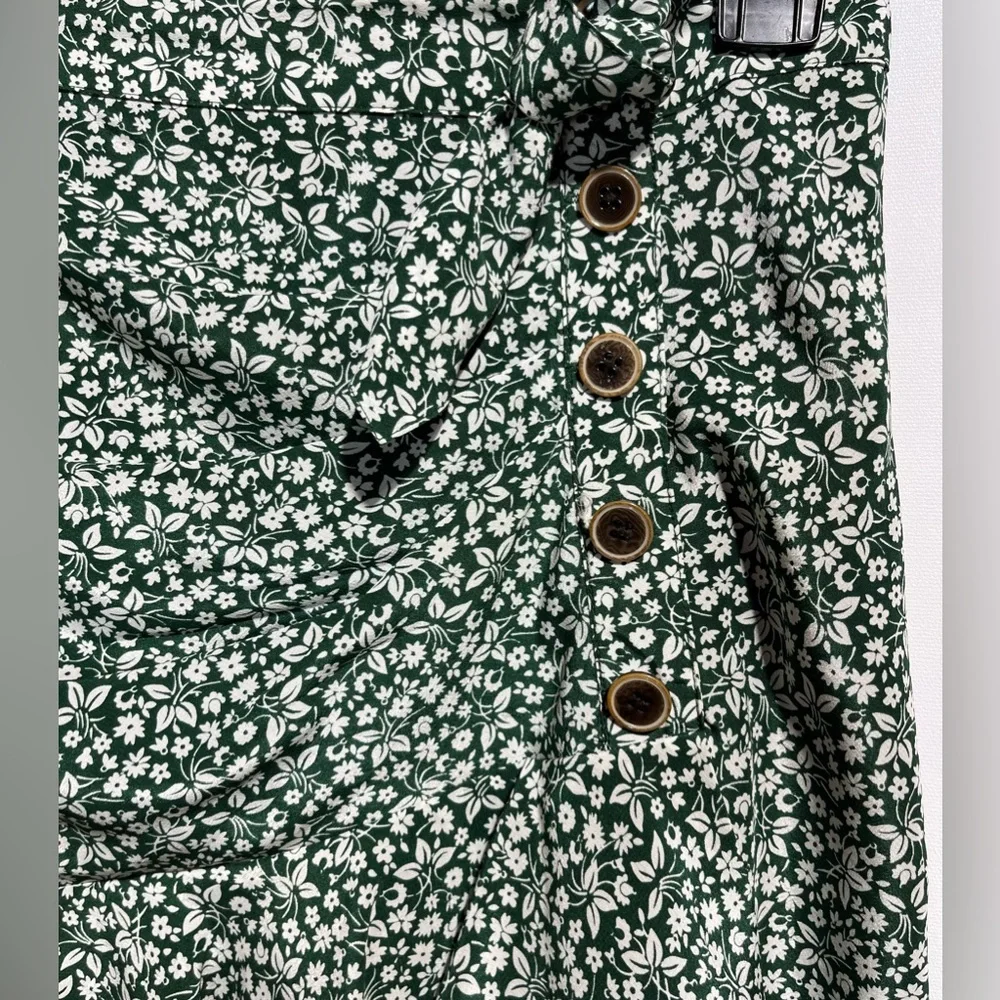 VERONICA BEARD Kaia Ruffle Women’s Floral Mini Skirt 100% Silk In Green Size‎ 0